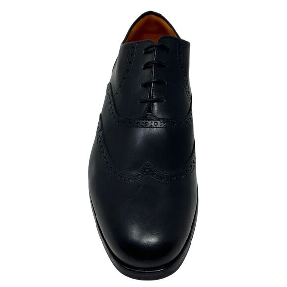 Wolf and Shepherd Men\'s Senna Wingtip Oxford Italian Leather Black Dress Shoes main image 4